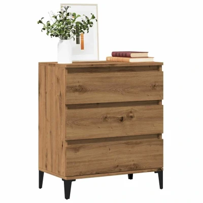 Afbeelding van vidaXL Dressoir 60x35x70 cm bewerkt hout artisanaal eikenkleur