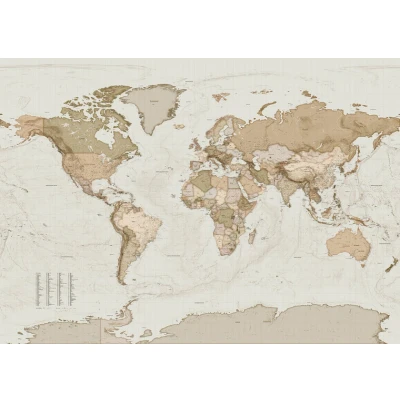 Afbeelding van Komar Vliesbehang Earth Map 350x250 cm (breedte x hoogte)
