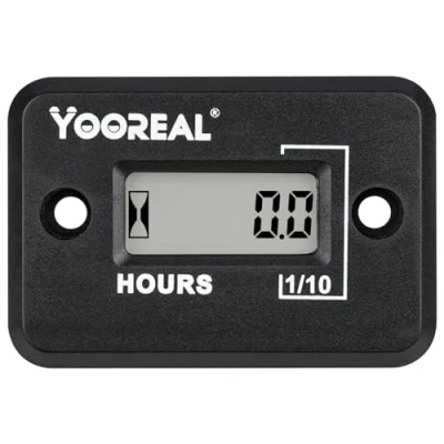 Afbeelding van Yooreal digitale inductieve urenteller waterdicht IP68, werkt op verschillende ZTR/rijdende grasmaaier Land trimmer UTV borstel cutter tractor ATV boot etc (HM006B Zwart)