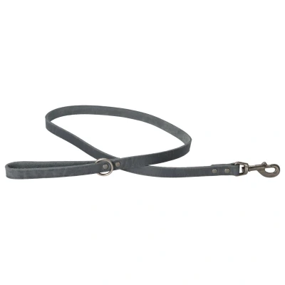 Afbeelding van Adori Looplijn Vetleder Met Print Hondenriem 130x1.8 cm Grijs M/L
