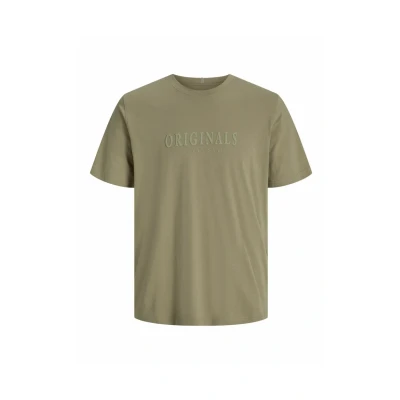 Afbeelding van Jack &amp; Jones Jorfrederiksberg SS CREW NECK NOOS Tshirt print, Heren, Maat: Small, Silver sage