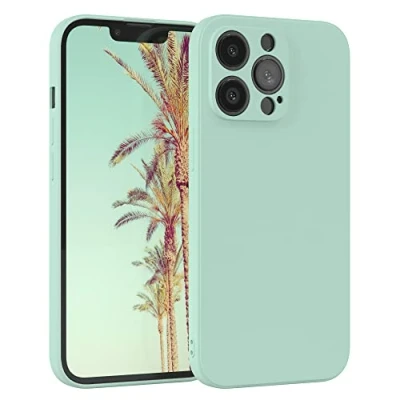 Afbeelding van EAZY Case Silicone voor iPhone 13 Pro Zacht Schokbestendig Mobiel Telefoon Hoesje Beschermend Geval met Camera Bescherming Dun Premium Cover TPU Bumper in Mintgroen