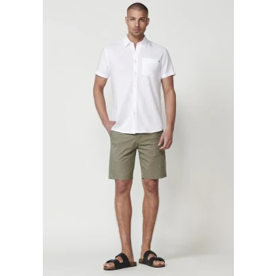 Afbeelding van Koroshi Shortsleeved Overhemd, Heren, Maat: Small, Blanco white