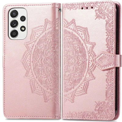 Afbeelding van Samsung Galaxy A33 Hoesje Kunstleder iMoshion Bookcase Rosé goud Telefoonhoesje