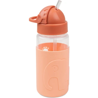 Afbeelding van Done by deer drinkfles met rietje easy grip elphee papaya 350ml