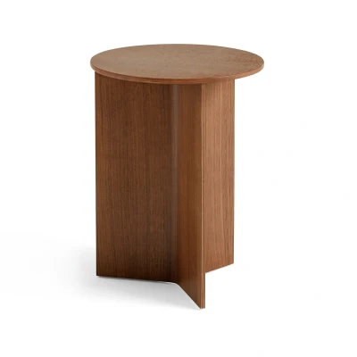 Afbeelding van HAY Slit high bijzettafel Ø35 cm Lacquered walnut