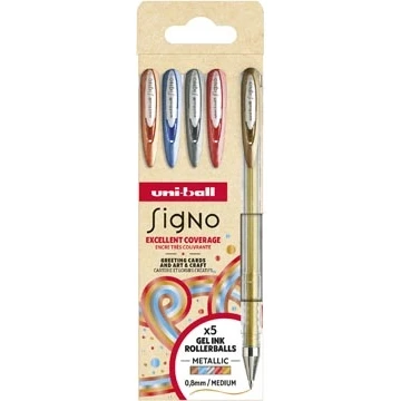 Afbeelding van Signo Metallic roller assorit, etui van 5 stuks