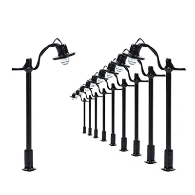 Afbeelding van Evemodel L004 10st. Modelbaan Lantaarnpaal Minin Decor Spoor N 1: 160 Straatlantaarns Lampen 4 cm 12V