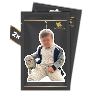 Afbeelding van CATMAN MOTIEF Geurboom, luchtverfrisser, automatische geurdispenser voor de auto, grappige tuning, auto luchtverfrisser geurhanger, set van 2 stuks