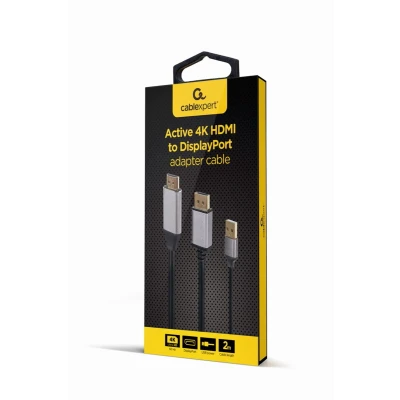 Afbeelding van Actieve 4K HDMI naar DisplayPort adapter, zwart