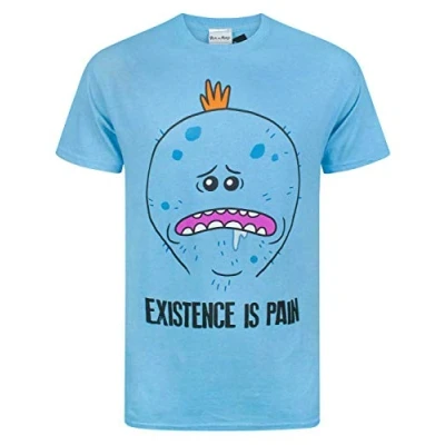 Afbeelding van Rick and Morty T shirt Mr Meeseeks&quot;Existence Is Pain&quot; Character Blue Tee