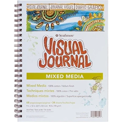 Afbeelding van Strathmore Visual Journal Mixed Media Vellum 9&quot; x 12&quot;, 34 vellen