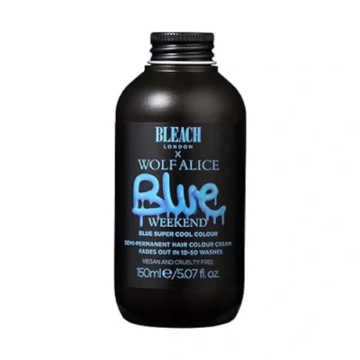Afbeelding van BLEACH LONDON Blue Weekend Semi permanente haarkleur crème echt blauw, veganistisch, wreedheidsvrij, levendige tijdelijke kleurstof, 150 ml