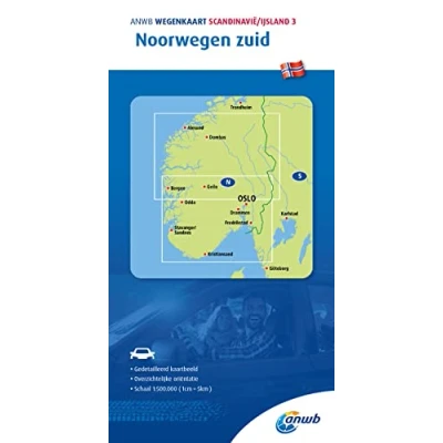 Afbeelding van ANWB Wegenkaart Scandinavië/IJsland 3. Noorwegen Zuid