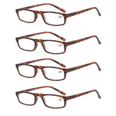 Afbeelding van 4 stuks leesbril 2.0 heren/dames, goede brillen, hoogwaardig, comfortabel, rechthoekig, super leeshulp, voor mannen en vrouwen