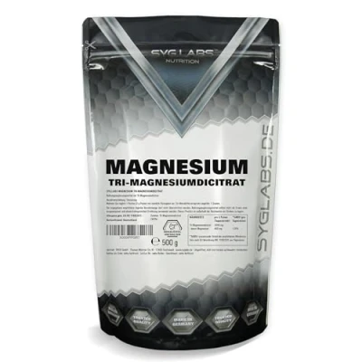 Afbeelding van Syglabs Magnesium Citraat poeder, trimagnesiumdicitraat, 500 g, zonder vulstoffen en additieven, veganistisch, magnesiumcitraat