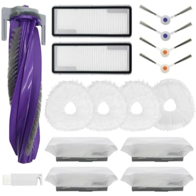 Afbeelding van HomeTimes Reserveonderdelen voor Narwal Freo X Ultra robotstofzuiger, accessoires met 1 rubberen borstel, 2 HEPA filters, 4 dweilpads, zijborstels, stofzakken