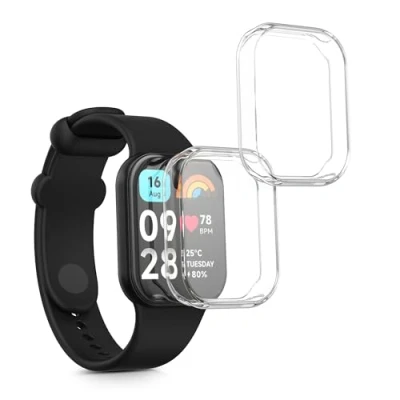 Afbeelding van kwmobile 2x smartwatch hoes geschikt voor Xiaomi Mi Band 8 Pro hoesje Siliconen sporthorloge cover Activity tracker case in transparant