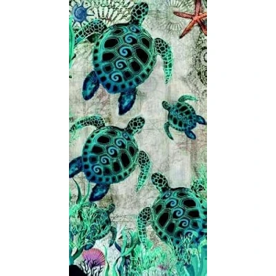 Afbeelding van Miracle Home. Microvezel handdoek, zeeschildpadden, 100% polyester, 95 x 175 cm, 11850