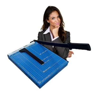 Afbeelding van Ediesi, papiersnijder, snijmachine, A4 en A3, professioneel, handmatig, maximale nauwkeurigheid, verkrijgbaar in 4 kleuren (Blauw, A4)