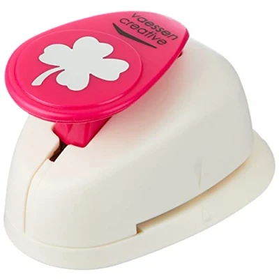 Afbeelding van Vaessen Creative perforator voor papier, maat M, klaverblad, knutselprojecten, scrapbooking, kaarten en meer.