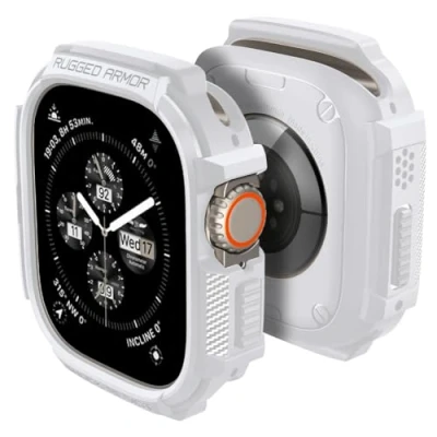 Afbeelding van Spigen Rugged Armor Apple Watch Ultra / 2 Hoesje Wit