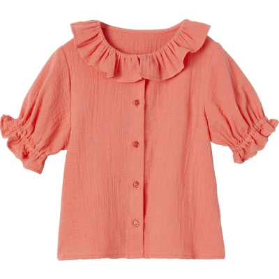 Afbeelding van Vertbaudet Meisjesblouse met kraagje van katoengaas