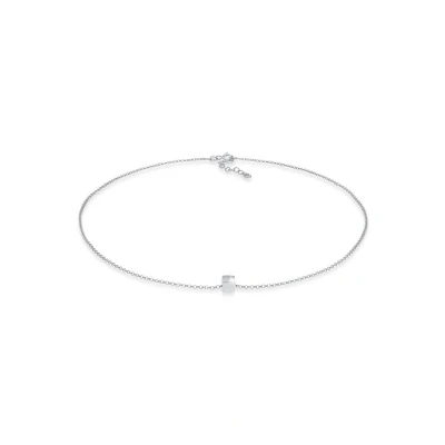 Afbeelding van Elli Halsketting Dames Choker Cube Hanger Geo Look Trend Blogger in 925 Sterling Zilver