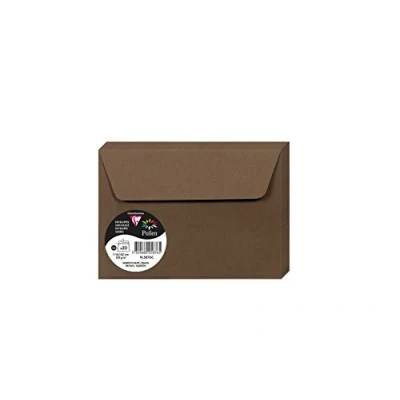 Afbeelding van Clairefontaine Ref 5876C Stuifmeel zelfklevende enveloppen (Pack van 20) C6 formaat, 120gsm papier, printercompatibel, zuurvrij, strip voor gemakkelijke afdichting bruin