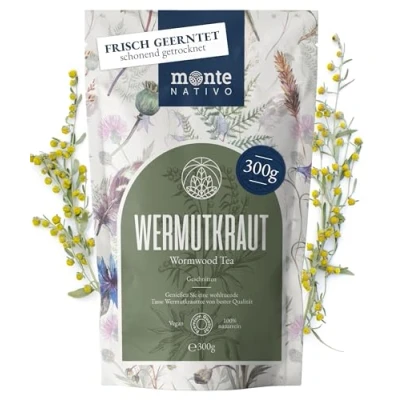 Afbeelding van Alsemthee Monte Nativo (300 g) 100% puur en natuurlijk alsemkruid zonder toevoegingen Alsem als kruidenthee of theegeschenk Aromatische Fruitthee Heet ijsthee