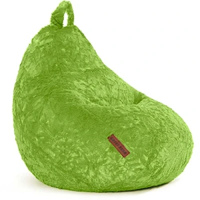 Afbeelding van Green Bean© Pluche zitzak 45 x 60 cm, voor binnen en buiten, vulling van 120 l, EPS korrels, behaaglijk wasbaar, Bean Bag, vloerkussen, lounge stoel, zitpoef, groen