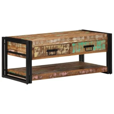 Afbeelding van vidaXL Salontafel 90x50x38 cm massief gerecycled hout meerkleurig