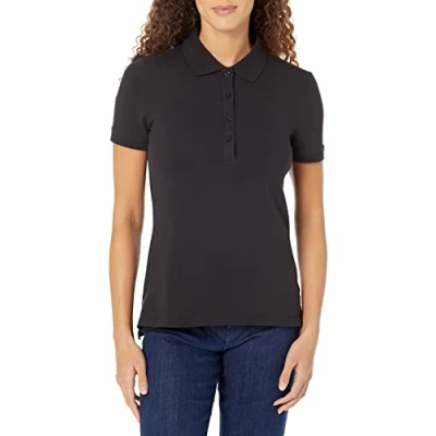 Afbeelding van Amazon Essentials Dames poloshirt met korte mouwen (verkrijgbaar in grote maten), zwart, 1x