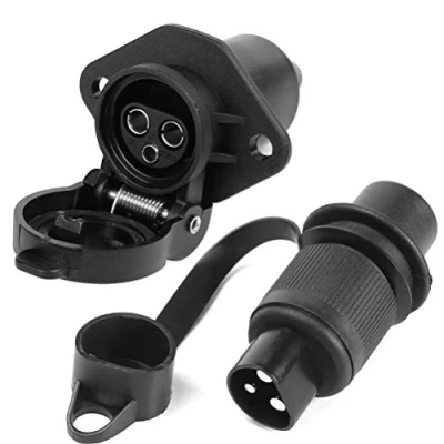 Afbeelding van AGRISHOP 12 V 3 Pin Tractor Plug Socket,3Pin Plug,3Pin Socket Voor Tractor, 3Pin Bedrading Connector Adapter Landbouwmachines Trailer Truck Van Trekhaak Slepen