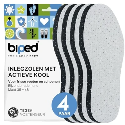 Afbeelding van biped 4 paar actieve kool inlegzolen met latex vulling Voor temperatuurregulering en hygiënisch frisse schoenen voeten z2727 (43)