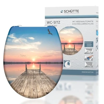 Afbeelding van Toiletbril met soft close quick release SUNSET SKY
