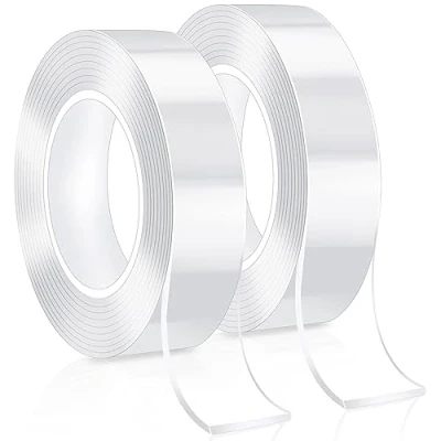 Afbeelding van Bolatus dubbelzijdig plakband, transparant, extra sterk, dubbelzijdig, afneembaar, dun, voor thuis, keuken, auto of multifunctioneel (2 rollen)