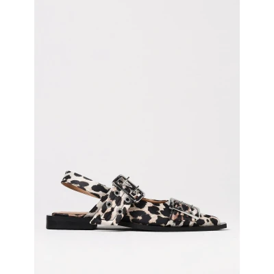 Afbeelding van Leopard Print Buckle Flat Sandals Wo Brown Ballet Flats