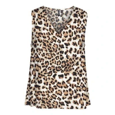 Afbeelding van VERO MODA top VMEASY met dierenprint crème/bruin