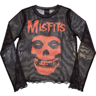 Afbeelding van Misfits Orange Logo &amp; Skull Crop top XS Zwart