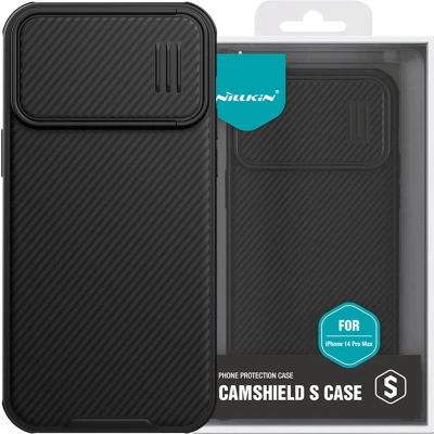 Afbeelding van Nillkin CamShield S Case iPhone 14 Pro Max Armored Cover Camerabeschermer Zwart