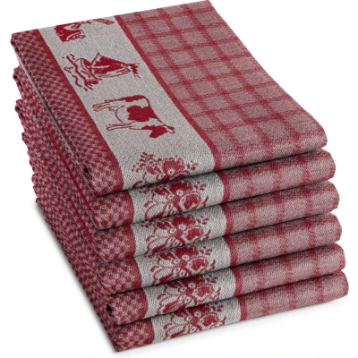 Afbeelding van Theedoeken DDDDD Dutchie Red (set van 6)