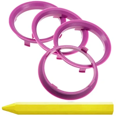 Afbeelding van 4 x centreerringen violet 70,1 mm 65,1 + 1 bandpen krijt vetpen