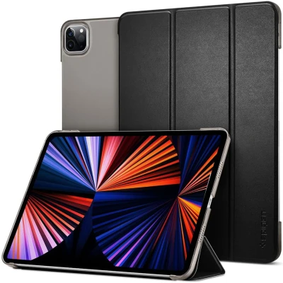 Afbeelding van Apple iPad Pro 11 (2021) Hoes: Spigen Smart Fold Bookcase Zwart Kunstleder Tablet Hoezen