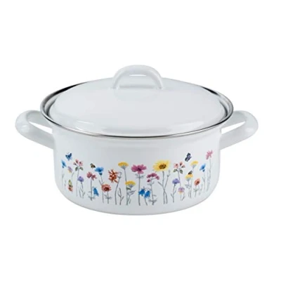 Afbeelding van Riess 0128 070 braadpan met deksel, diameter 16 cm, inhoud 1,0 liter, Country, speciale editie Flora, inductie