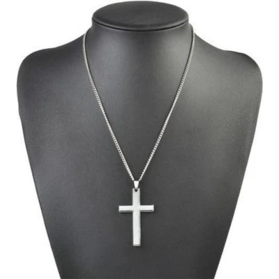 Afbeelding van Ketting met kruisje zilverkleur