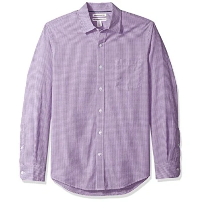 Afbeelding van Amazon Essentials Slim Fit Gingham Shirt Knop, Paars Mini, S