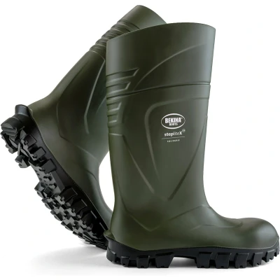 Afbeelding van Stevige veiligheidslaarzen voor heren en dames zonder stalen neus zool, antislip, brede pasvorm, botten landbouw, ondoordringbaar water, modder of reinigingsmiddelen, isolerend tot 30 graden, groen, EU 45