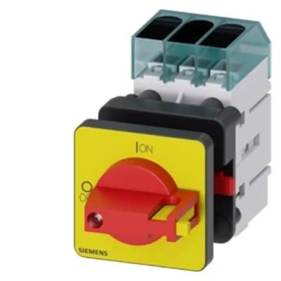 Afbeelding van Siemens lastscheider hoofdschakelaar 3 polig 16a 5 5kw 690v nood ip65 draaigreep frameklem knop rood 3ld30500tk13