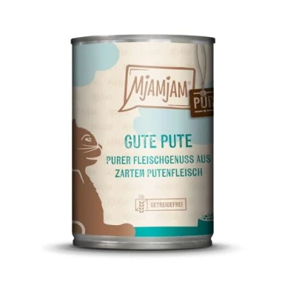 Afbeelding van 6x400g MjAMjAM puur vleesplezier Goede pure kalkoen kattenvoer nat